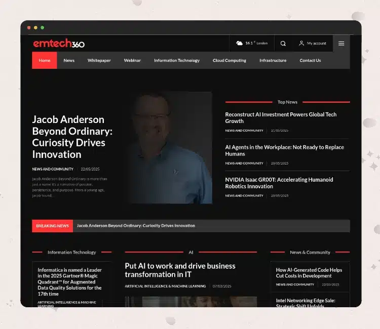 em tech 360 - magazine website development pune