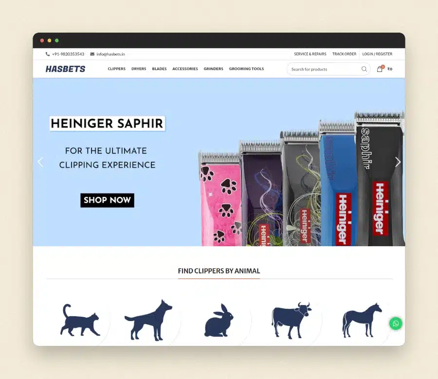 hasbets online store design