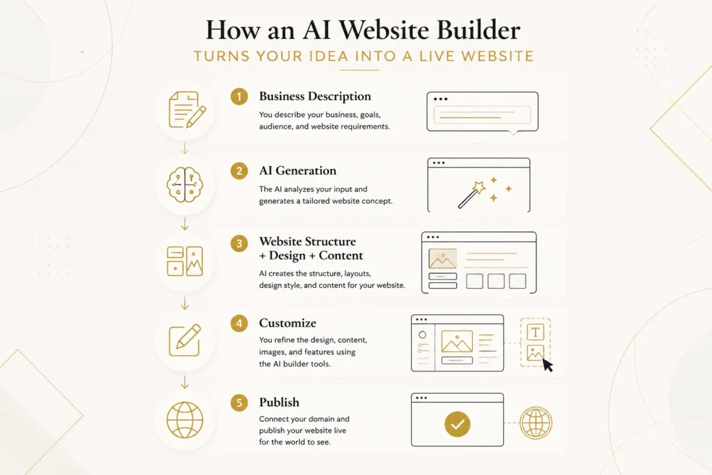 How an AI website builder creates a website from a business