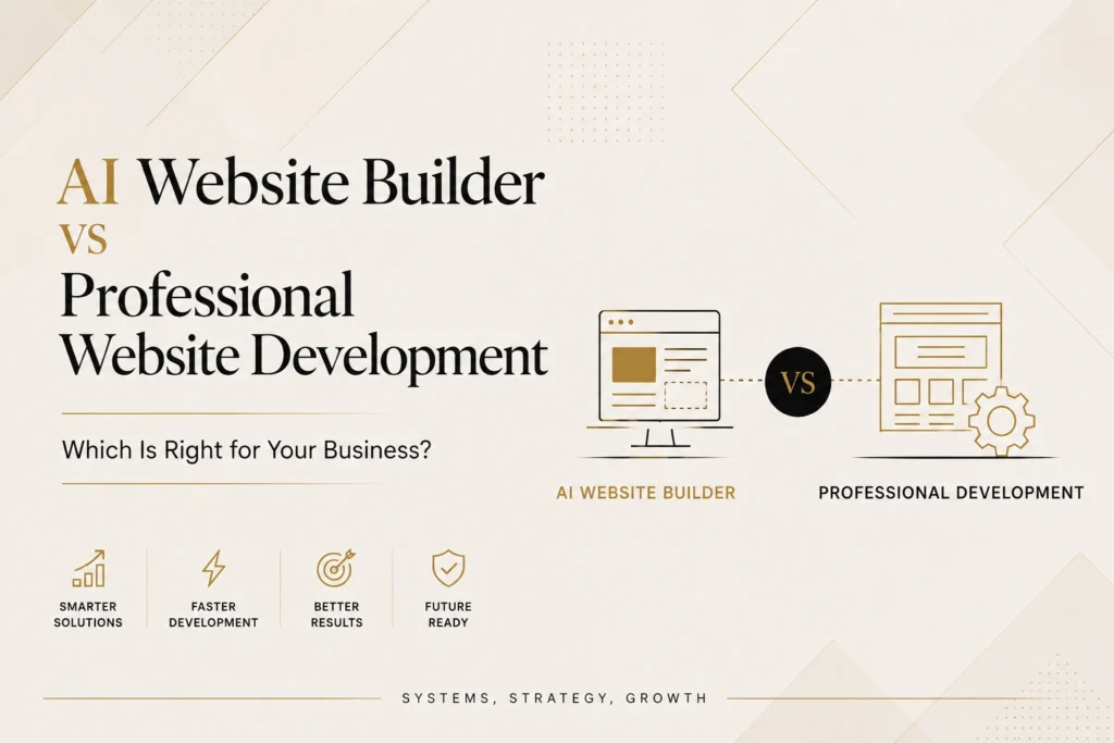 AI website builder vs professional website development